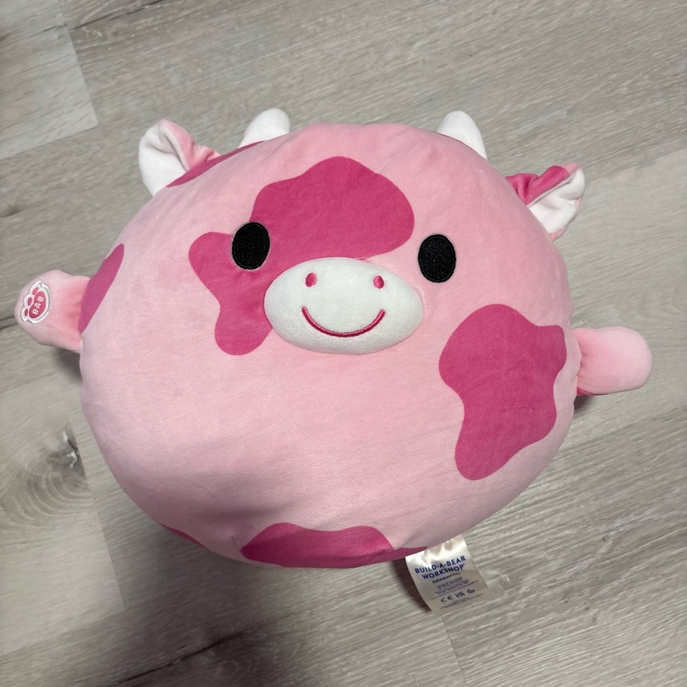 Build-A-Bear Pink and White Cow Plush